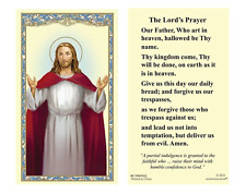 (2 copies) The Lord's Prayer - Our Father - Holy Prayer Card Catholic Christian picture