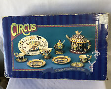 Vintage Circus 10 Piece Children’s Mercuries 1995 Mini Tea Pot Set Setting for 2 picture