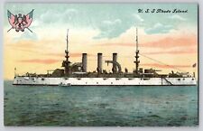 Pre WWI US Battleship USS Rhode Island Great White Fleet 1907-1909 Postcard picture