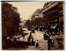 France, Paris, boulevard Montmartre vintage print, vintage print, print picture