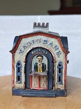 ***RARE*** Original Paint WORKING Mechanical Cast Iron MAGIC BANK Toy 1873-1876 picture