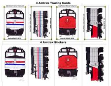 Amtrak 4 Railroad Trading Cards & 4 Stickers Set 1 F40PH SDP40F Andy Fletcher picture