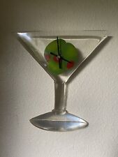 Vintage Retro MCM Martini Glass Wall Clock - WORKS picture