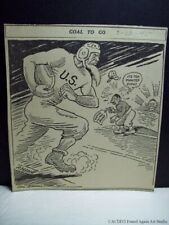 WWII Anti Hitler Uncle Sam Football Player Newspaper Clipping 1945 Anti Japan picture