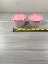 Tupperware Small Snack Cups Clear w/pink Seals/Lids Lot of 2 New  picture