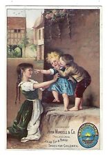 c1890's Large Victorian Trade Card John Mundell & Co. Solar Tip & Pansy Shoes picture