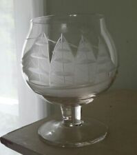 The Clipper Ship by Toscany Brandy Snifter Etched Glass picture