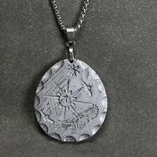 Natural Muonionalusta meteorite carved， Sun and Eagle Meteorite Pendant picture