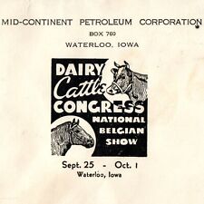 1939 Waterloo, Iowa Dairy Cattle Congress Advertising Cover Petroleum Oil Co 5T picture