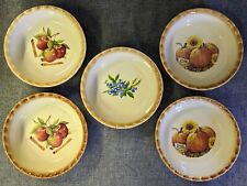 Lot Of 5 Nantucket Mini Pie Plates Dish Quiche Dish Apple Blueberry & Pumpkin picture