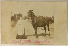 RPPC Franklin PA Aunt Apron w Horse 1913 Mercer picture