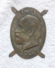 Honoring Émile Émile Zola 1840 1902 French Novelist France TIN MEDAL PLAQUE  picture