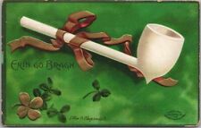 Vintage 1908 ST. PATRICK'S DAY Postcard Clay Pipe - Artist-Signed CLAPSADDLE picture