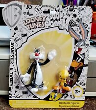 Warner Bros Looney Tunes Bendable Sylvester cat and Tweety Figures New in Pkg picture