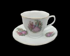 Victorian Courting Couple Scalloped edge Teacup & Saucer Set picture