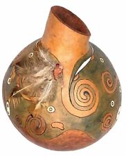 Vintage Spiritual Art Hand Painted Gourd Signed By Shaman Joan 1990 Healing picture
