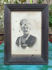 Royal Indian King Vintage Miniature B/W Picture Portrait Photograph Print Framed picture
