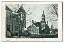 c1910's Christian And ME Church Osceola Iowa IA Unposted Antique Postcard picture