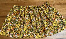 Vintage Pair Retro Floral Pinch Pleated Curtains Orange Brown Yellow Gold 36”L picture