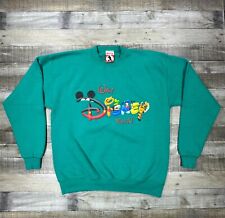 Vintage Mickey Inc Sweatshirt Womens Medium Green Walt Disney World Pullover USA picture
