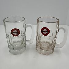 Pair of Vintage 60’s A&W Root Beer Heavy Glass Mugs Arrow Bullseye Logo 6