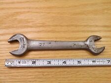 Old Vtg. Williams No. 27 OPen End Wrench 11/16 x 19/32 in. Very Used Lotsa Wear picture