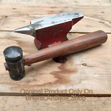 Set Of 2 Mini Flat Hammer Wooden Handle Iron Anvil Useful jewellery Tool picture