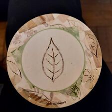 Corelle Coordinates Coasters Textured Leaves Set of 4 w/Holder EUC picture