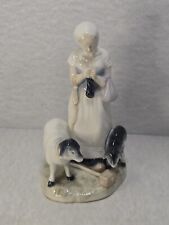 Vintage Andrea by Sadek Lady With Goats Figurine 7778 Porcelain 8