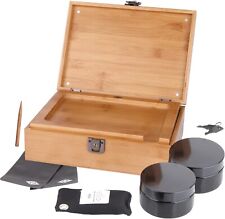 Premium Large Stash Box Kit with Lock –Bamboo Wood Rolling Tray, Premium Grinder picture