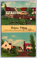 Vintage Postcard MD Near Baltimore Beligian Village c1954 ~8876 picture