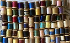 6 Dozen Vintage Wood Spools of Thread Coats and Clark Cotton Various Colors picture
