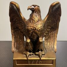 Vintage Brass American Bald Eagle 1776 Bookend Philidephia Statue Eagle PMC 114B picture