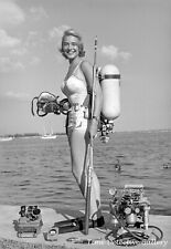 Actress Hope Lange Learning to Dive - 1954 - Celebrity Photo Print picture