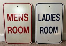 2 Authentic Retired Street Sign Metal 18”x12” Mens Ladies Room picture