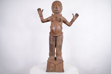 Large Benin Bronze Royal Court Female Statue 36