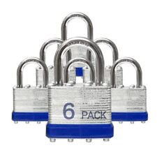 Locks Laminated Steel Keyed Padlocks Keyed Alike Locks Bulk, 6 PACK Normal Blue picture