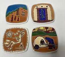 Vintage Native American Mexican Prehistoric Tribal Ceramic Tiles (Lot Of 4) picture
