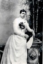 Young man in white dress 4x6 gay man's estate digitally edited drag picture