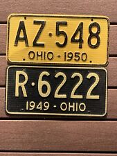 Vintage Ohio 1949 & 1950 WAFFLE License Plates picture