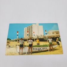 Vintage RPPC Postcard Ocean City Beach New Jersey Lifeguards Port O Call Hotel picture