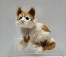Realistic Cat Kitten Sitting Up Tan/Brown Soft Realistic Fur Plastic Eyes 5.5