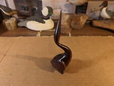 Vintage carved bird figurine rosewood modernist style 7
