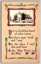 Bowdle South Dakota~Catholic Church Mini RPPC~Best Town On Map Poem~c1912  picture