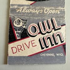 Vintage 1950s Owl Drive Inn Cheyenne Wyoming Matchbook Cover picture