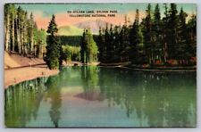 eStampsNet - Sylvan Lake, Sylvan Pass Yellowstone National Park Linen Postcard picture