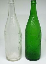 LOT OF (2) 1920'S BJE MULLEN EMBOSSED 30 OZ SODA BEER BOTTLES ALBANY NY TEXTURED picture