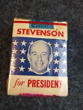 Stevenson For President Cigarette Pack Vintage Collectible Political Tobacciana picture