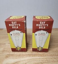 2 ABCO Gay Ninety's Bulb Carbon Antique Edison Style Standard Base NOS picture