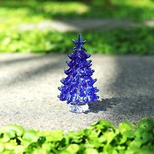 Blue Hand Blown Glass Christmas Tree Glass Figurine Decoration for Christmas picture